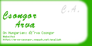 csongor arva business card